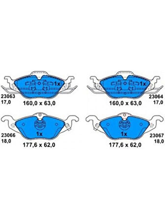 Ön Fren Balatası – Opel Astra G 1.2 16V / 1.4 16V / 1.6 16V / 1.7 DTI (1998–2005) Uyumlu