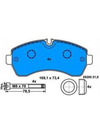 Ön Balata Crafter Çift Teker Balon Teker 2.5 Tdi 04/06 5.000KG Sprinter 3 5 06.06 0986TB2946 18051