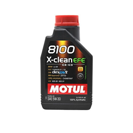 Motul 8100 X-Clean Efe Sae 5W-30 ( Tam Sentetik ) 1Lt.