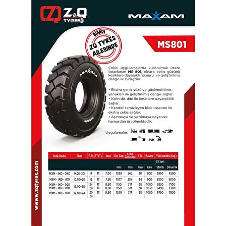 10.00-20 L4 16 PR(Kat) MS801 İş Makinesi Lastiği