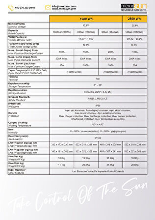 Mexxsun - İnges 12 Volt 300 Amper Lityum Akü - 3.84 kWh LifePo4 Batarya - 12.8 volt