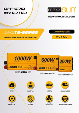 İnges - MEXXSUN 24 VOLT 1000 WATT TAM SINUS INVERTER KARAVAN BAĞ EVİ 220 VOLT ÇEVİRİCİ İNVERTÖR