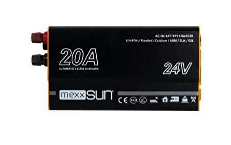 INGES - MEXXSUN AC - DC AKÜ ŞARJ CİHAZI 24 VOLT 20 AMPER JEL - LİTYUM - AGM - STD