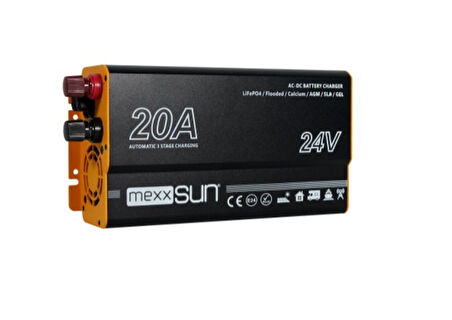 INGES - MEXXSUN AC - DC AKÜ ŞARJ CİHAZI 24 VOLT 20 AMPER JEL - LİTYUM - AGM - STD