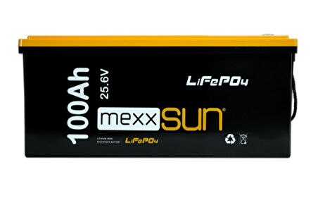 Mexxsun - İnges 25,6 Volt 100 Amper Lityum Akü - 2,56 kWh LifePo4 batarya - 24 volt