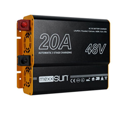 Mexxsun - İnges 48 Volt 20 Amper Akü Şarj Cihazı Karavan,Yat,Kamp,Ev - Redresör