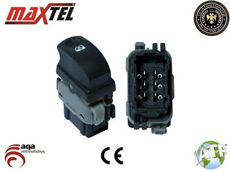 Maxtel 18204936 Cam Anahtarı Renault Clio III Sağ 6 Fişli Gri Siyah 8200214936