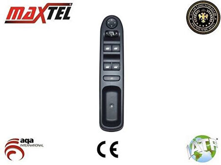 Maxtel 18211016 Cam Açma Anahtarı Kumanda Anahtarı Ön Sol P307 Dörtlü 9 Fıs (Ayna Katlamalı) 6554.KT