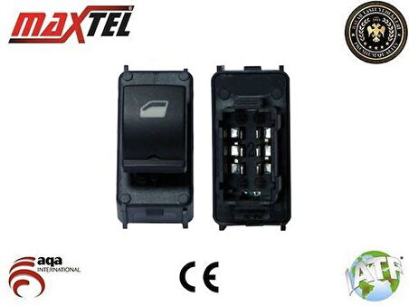 Maxtel 18211046 Cam Açma Kumanda Anahtarı Ön Arka (Sağ Sol) P301 C-Elysee DS3 Siyah 96657927ZD