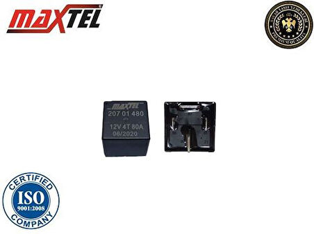 Maxtel 20701480 Guc Rölesi 12V 80A 4 Fişli 