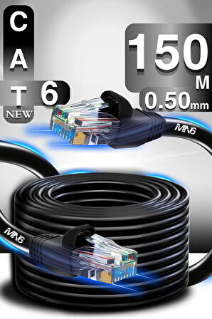 M106 150 Metre Internet Kablosu/utp 0.50mm Cat6 Iki Kat Korumalı/iç Dış Mekan/150 M Ethernet Kablosu