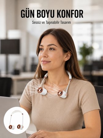 Mey İthalat Katlanabilir Asılabilir Fan | USB Şarjlı, 3 Vitesli Sessiz Mini Fan Yeni Nesil