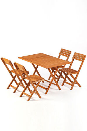 4+1 Minderli Balkon Bahçe Mutfak Bistro Set Katlanır Masa-sandalye 120x70-ANTRASİT