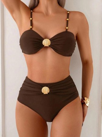 Kadın İstiridye Desenli Bikini Takımı MY1002