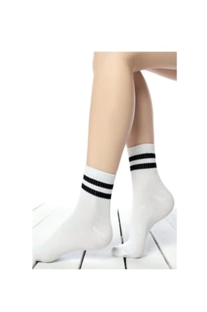 Unisex Çizgili Tenis Çorap