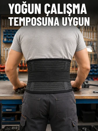 Mey İthalat Bel Destek Korsesi Çift Sıkma Bantlı Ayarlanabilir Elastik Bel Kemeri