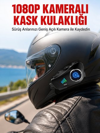 Mey İthalat Q28 Bluetooth Kask Kulaklık 1080P Kamera – Su Geçirmez Motosiklet Interkom Yeni Nesil