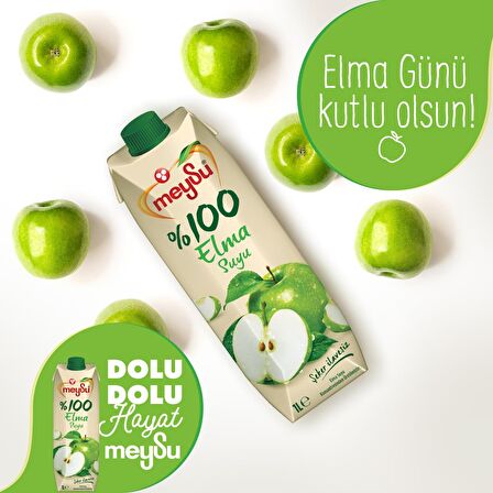 Meysu %100 Elma Suyu 1 Lt X 6 Adet