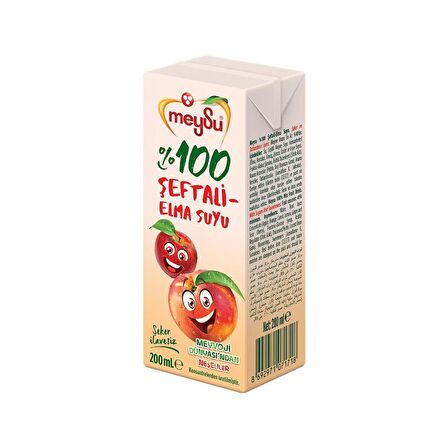 Meysu %100 Şeftali Elma Suyu 200 Ml X 27 Adet