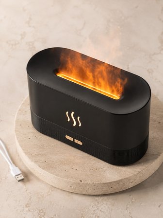 Mey İthalat Alev Efektli Aroma Difüzörü Uçucu Yağ Destekli USB Hava Nemlendirici