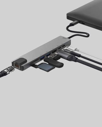 Alüminyum Kasalı MacBook USB-C Hub – 4K HDMI, USB 3.0, SD/TF Kart Girişi, PD Şarj Desteği