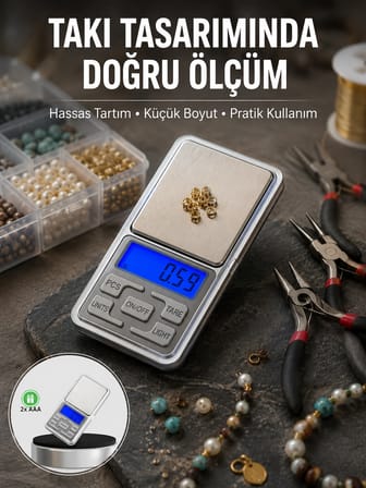 Mey İthalat Mavi Işıklı LCD Ekranlı Hassas Tartı Terazisi Yeni Nesil
