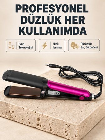 Mey İthalat İyonik Saç Düzleştirici – 220°C Isıya Kadar Çıkan, LED Göstergeli ve Eşit Isı Dağılımlı Plaka