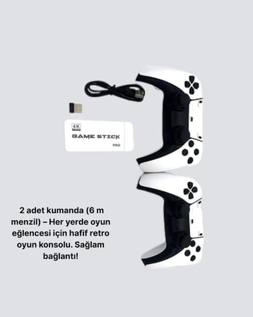 Mey İthalat 20.000 Yüklü Oyunlu Kablosuz Retro Oyun Konsolu 4K Destekli