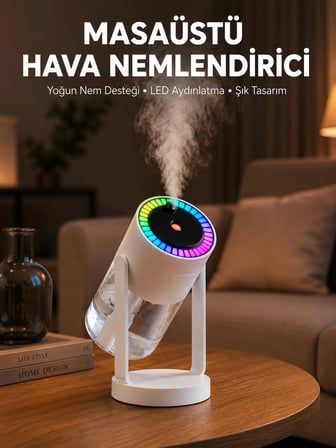 Mey İthalat Araç ve Ev İçin Hava Nemlendirici Projektörlü Sessiz Buhar Yeni Nesil