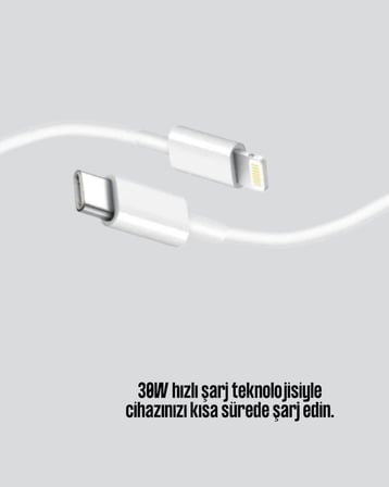 Aşırı Şarj ve Pil Koruması ile Akıllı Çipli Lightning Kablo 1.2m