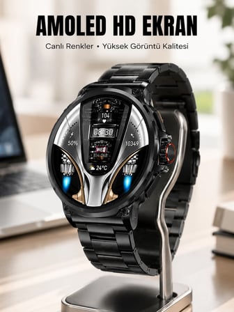 Mey İthalat Şık Metal Kasa ve Değiştirilebilir Kordonlarla SW80 Smartwatch Yeni Nesil