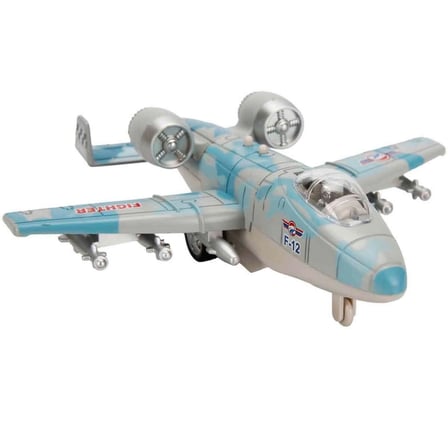 Mey İthalat  Sesli ve Işıklı Die Cast Çek Bırak Savaş Uçağı