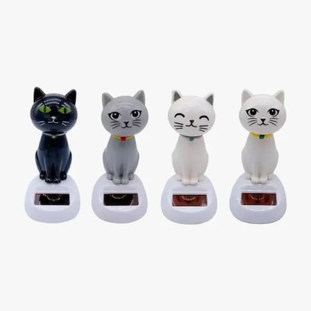Güneş Enerjili Solar Sallanan Kedi Figürü