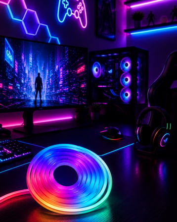 Mey İthalat Kumandalı Su Geçirmez RGB Led Şerit Işık Müzik Senkronlu Neon Led