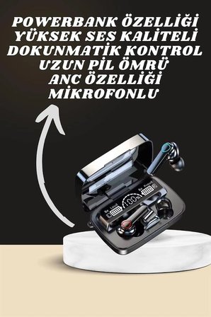 Mey İthalat Dijital Göstergeli Powerbank Kulaklık ve 7 Kordonlu Yeni Nesil Akıllı Saat Amoled Ekran