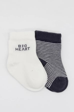 2'Li Big Heart Penye Soket Çorap 10117 Antrasit