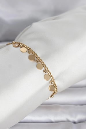 316L Çelik Gold Renk Pullu Model Kadın Bileklik