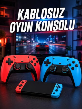 Mey İthalat Kablosuz Oyun Konsolu HDMI Çıkışlı Çift Kontrolcülü Retro Oyun Seti