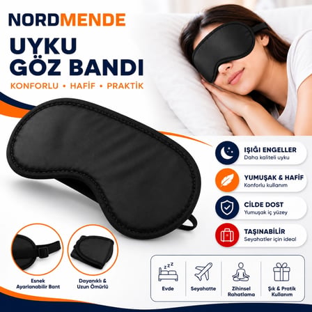 Mey İthalat  Uyku Göz Bandı | Premium Işık Geçirmez Göz Maskesi