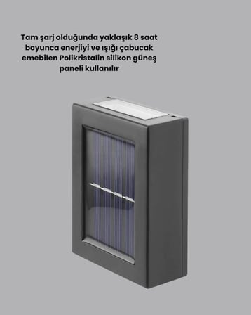 Güneş Enerjili Su Geçirmez LED Duvar Lambası