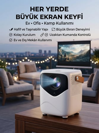 Mey İthalat Projeksiyon Cihazı Film Dizi Oyun Wifi Destekli
