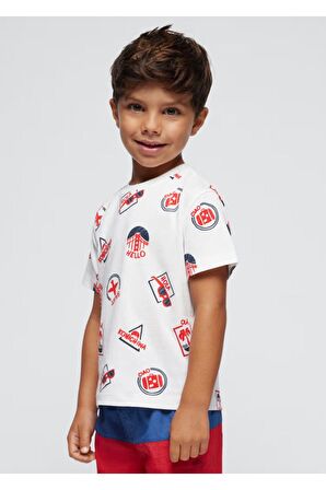 Mayoral 2'li Baskılı Erkek Çocuk T-Shirt Set Lacivert