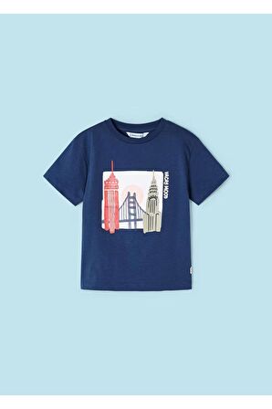 Mayoral 2'li Baskılı Erkek Çocuk T-Shirt Set Lacivert
