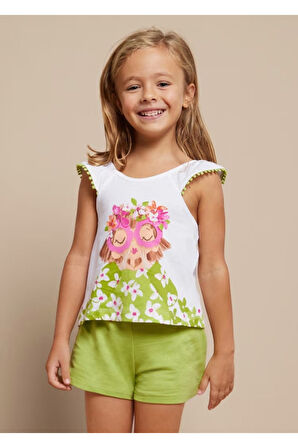 Mayoral Kız Çocuk 2 Parça Kolsuz Bluz ve Şort Takım Yeşil