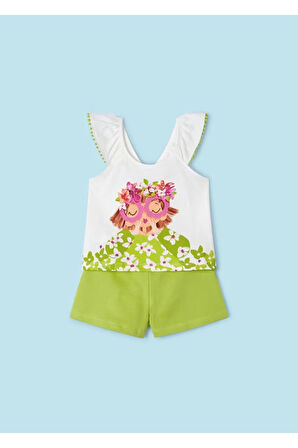 Mayoral Kız Çocuk 2 Parça Kolsuz Bluz ve Şort Takım Yeşil