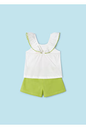 Mayoral Kız Çocuk 2 Parça Kolsuz Bluz ve Şort Takım Yeşil
