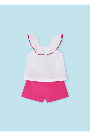 Mayoral Kız Çocuk 2 Parça Kolsuz Bluz ve Şort Takım Fuşya
