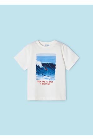 Mayoral Erkek Çocuk 3 Parça Baskılı T-Shirt - Şort Takım Kırmızı-Beyaz
