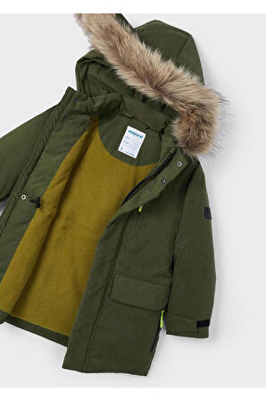 Mayoral Erkek Çocuk Kapşonlu Uzun Parka Mont Yeşil