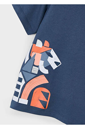 Mayoral Erkek Çocuk Geometrik Desenli Tişört 3029 Lacivert